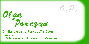 olga porczan business card